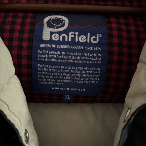 Penfield Puffer Vest (XL) Down Fill Classic Navy/Plaid Super Warm - Picture 8 of 8